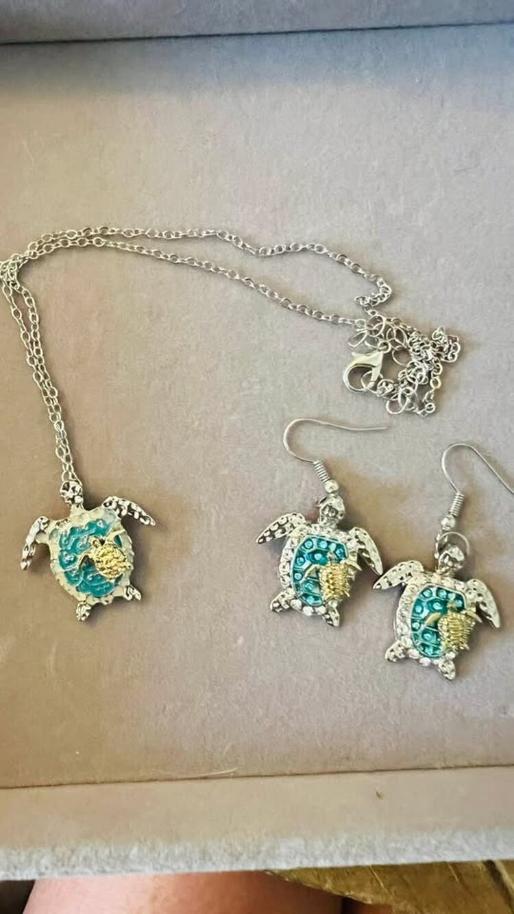 Sea Turtle Necklace and Earring Set